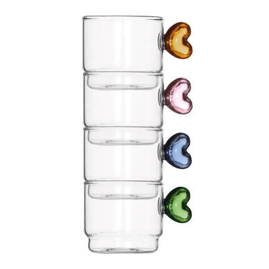 TAZZINE CUORE BRANDANI | in vetro | 4pz