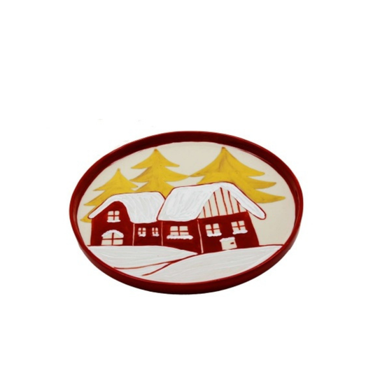 VASSOIO DI NATALE SBORDONE PORCELLANE | in porcellana Capodimonte | varie misure