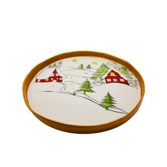 VASSOIO DI NATALE SBORDONE PORCELLANE | in porcellana Capodimonte | varie misure