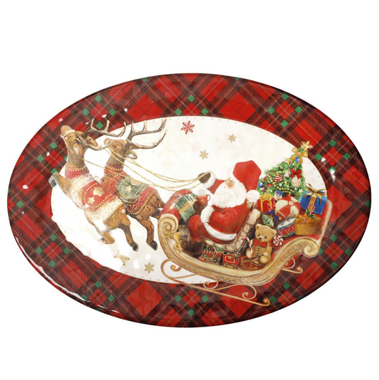 VASSOIO OVALE CHRISTMAS BRANDANINI | in melamina | 50x35.5cm