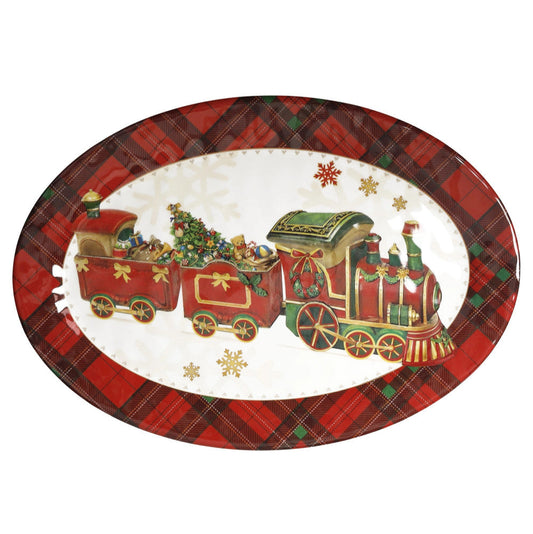 VASSOIO OVALE CHRISTMAS | in melamina | 35.5x25cm