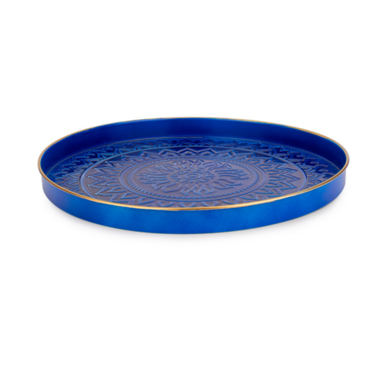 VASSOIO DECORATIVO MEKNES BLU BIZZOTTO | in acciaio verniciato | in varie misure
