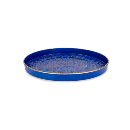 VASSOIO DECORATIVO MEKNES BLU BIZZOTTO | in acciaio verniciato | in varie misure