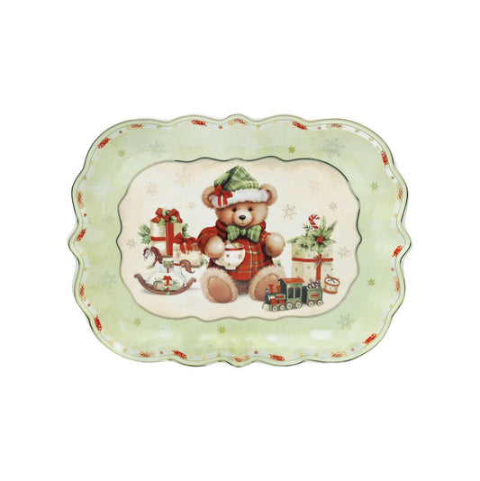 VASSOIO SMERLATO COCCOLE BRANDANI | in porcellana | 33x25cm