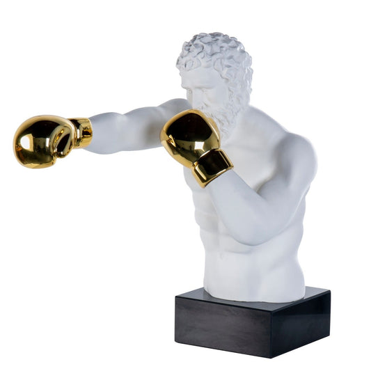 STATUA BOXER ETHAN CHLOE | in resina e marmo | 33x56x56cm