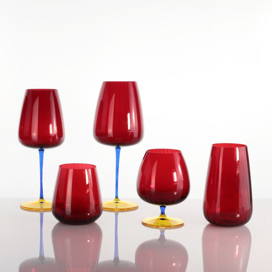 CALICE COGNAC JOY WEISSESTAL | in vetro vari colori | 2pz