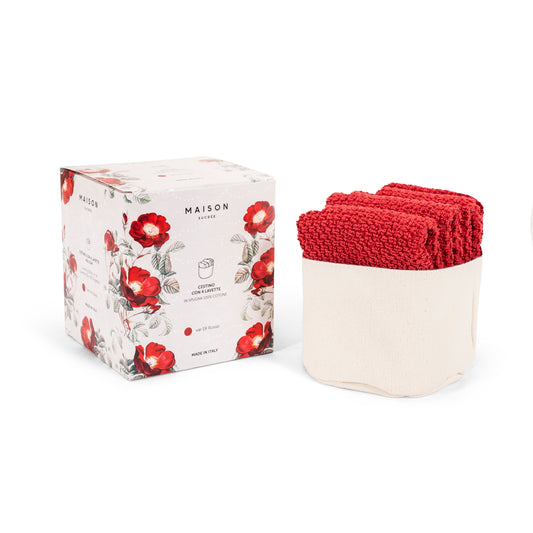 CONFEZIONE REGALO CARILLON MAISON SUCRÉE | cestino con lavette in vari colori | 4pz