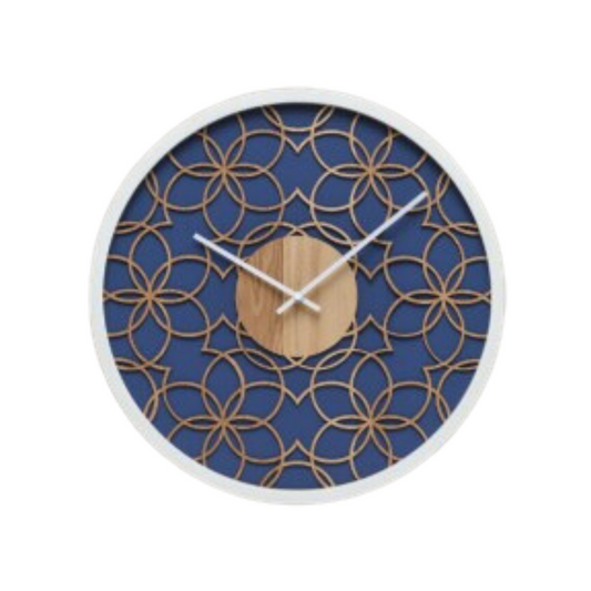 OROLOGIO TIME BLU HENRIETTE | in legno e metallo | Ø41cm