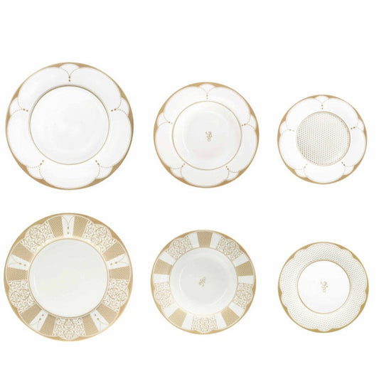 SERVIZIO PIATTI GOLDEN EYE BRANDANI | in porcellana | 18pz
