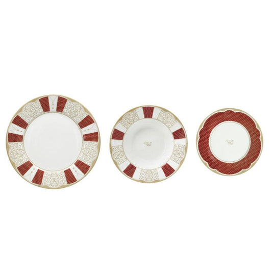 SERVIZIO PIATTI GOLDEN EYE BRANDANI | in porcellana | 18pz