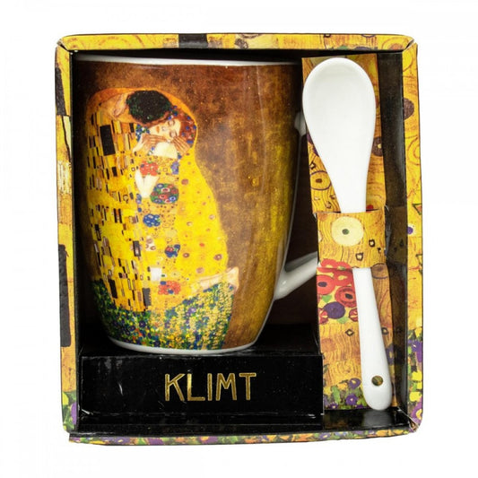 MUG CON CUCCHIAINO KLIMT ALLEN DESIGNS | in ceramica | Ø10,5cm