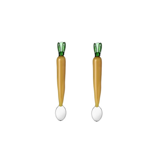 SET CUCCHIAINI CAROTA VEGETABLES ICHENDORF MILANO | in vetro borosilicato | 2pz