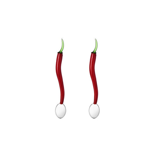 SET CUCCHIAINI PEPERONCINO VEGETABLES ICHENDORF MILANO | in vetro borosilicato | 2pz