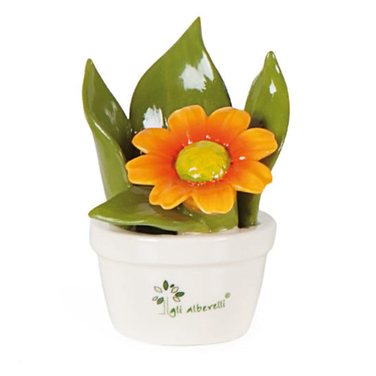 PROFUMINA GERBERA GLI ALBERELLI | in ceramica di Capodimonte | Ø8x10cm - | Adele Chérie - articoli da regalo e bomboniere