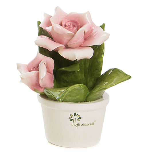 PROFUMOTTA ROSA GLI ALBERELLI | in ceramica di Capodimonte | Ø12x14cm - | Adele Chérie - articoli da regalo e bomboniere