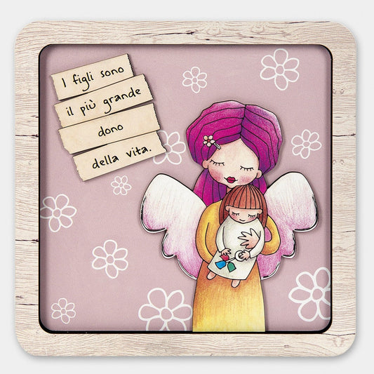 QUADRETTO MAMMA LE GRAZIOSE | in legno | 15x15cm - | Adele Chérie - articoli da regalo e bomboniere