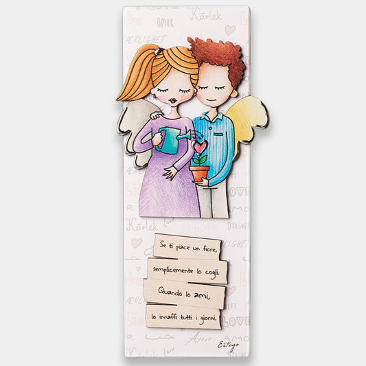 QUADRETTO AMORE LE GRAZIOSE | in legno | 9x25cm - | Adele Chérie - articoli da regalo e bomboniere