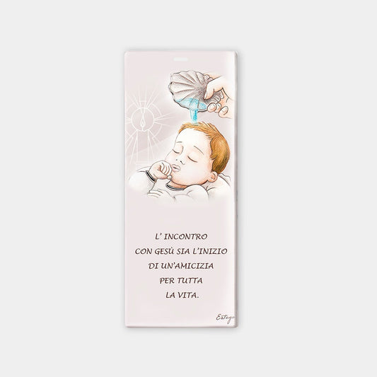 QUADRETTO BATTESIMO LE GRAZIOSE | in legno | 6x15cm - | Adele Chérie - articoli da regalo e bomboniere