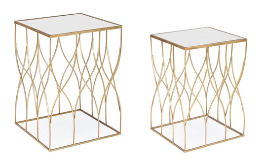 TAVOLINO ELENOR QUADRATO BIZZOTTO | in metallo e vetro | varie misure - | Adele Chérie - articoli da regalo e bomboniere