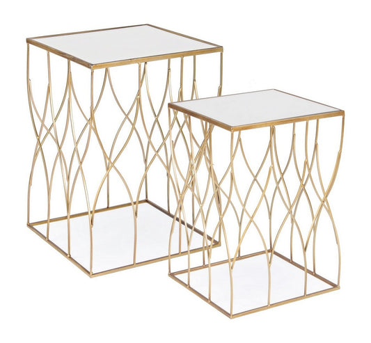 TAVOLINO ELENOR QUADRATO BIZZOTTO | in metallo e vetro | varie misure - | Adele Chérie - articoli da regalo e bomboniere