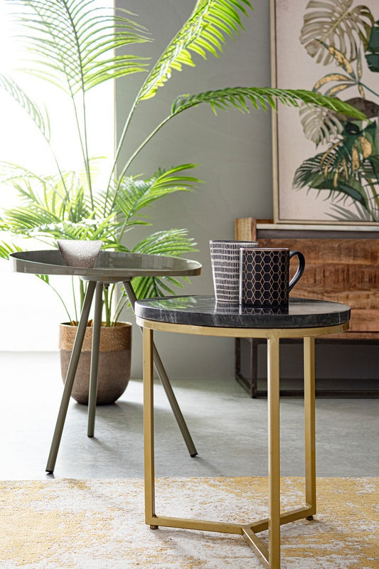 TAVOLINO PRESCOTT | finitura oro piano marmo | Ø37,5cm - | Adele Chérie - articoli da regalo e bomboniere