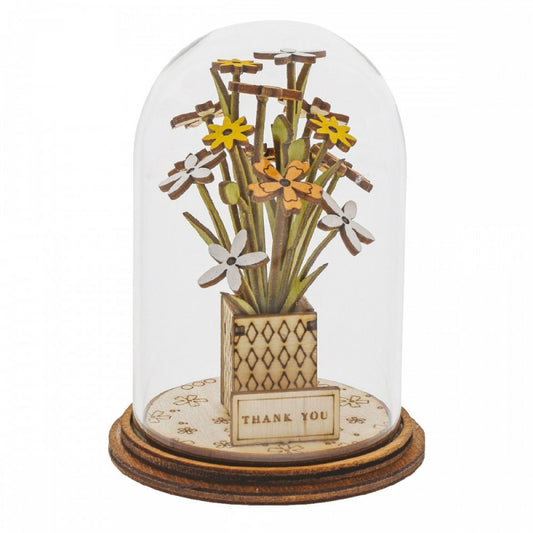 CLOCHE THANK YOU ENESCO | in legno e vetro | 8,5x5x5cm - | Adele Chérie - articoli da regalo e bomboniere