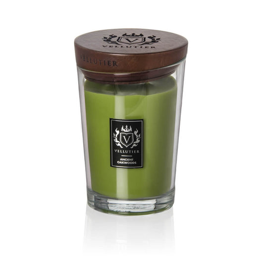 CANDELA ANCIENT OAKWOODS VELLUTIER | in vaso di vetro | varie misure