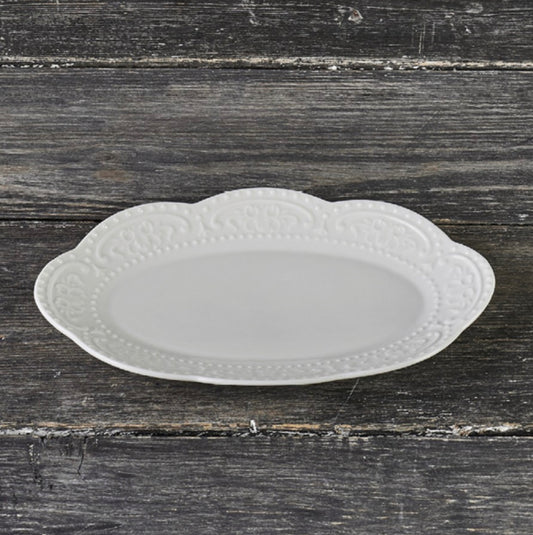 VASSOIO SOAVE | in ceramica con manici | 22,5x15cm - | Adele Chérie - articoli da regalo e bomboniere