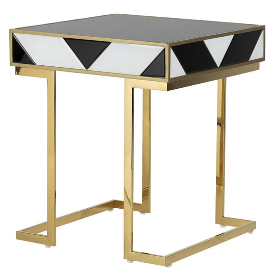 TAVOLINO MONACO ETHAN CHLOE | in metallo, legno e vetro | 51x51x59cm - | Adele Chérie - articoli da regalo e bomboniere
