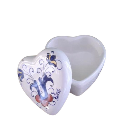 SCATOLA CUORE RICCO DERUTA | collezione Deruta | 8cm - | Adele Chérie - articoli da regalo e bomboniere