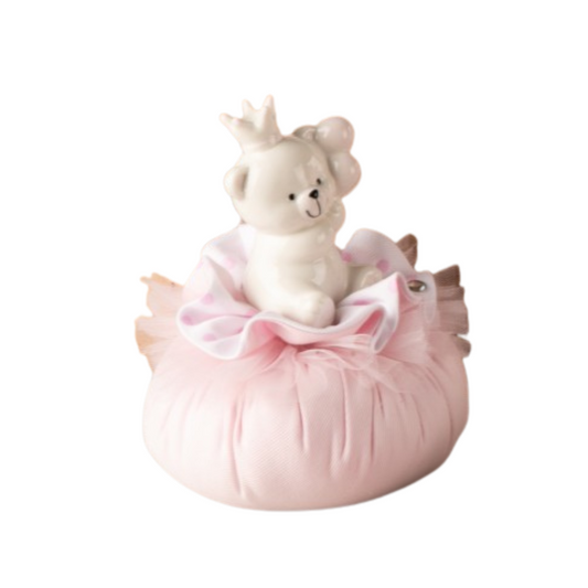 POUF ORSETTO ROSA L'INFINITO | in porcellana | Ø15x21cm - | Adele Chérie - articoli da regalo e bomboniere