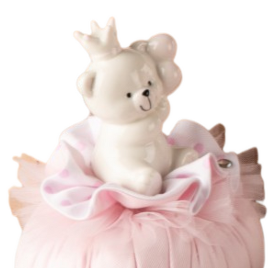 POUF ORSETTO ROSA L'INFINITO | in porcellana | Ø15x21cm - | Adele Chérie - articoli da regalo e bomboniere