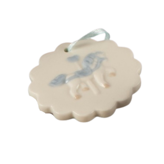 SCATOLA CONFETTATA CON MEDAGLIONE CELESTE L'INFINITO | in porcellana | Ø10x8cm - | Adele Chérie - articoli da regalo e bomboniere