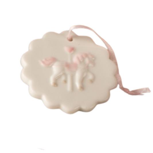 SCATOLA CONFETTATA CON MEDAGLIONE ROSA L'INFINITO | in porcellana | Ø10x8cm - | Adele Chérie - articoli da regalo e bomboniere