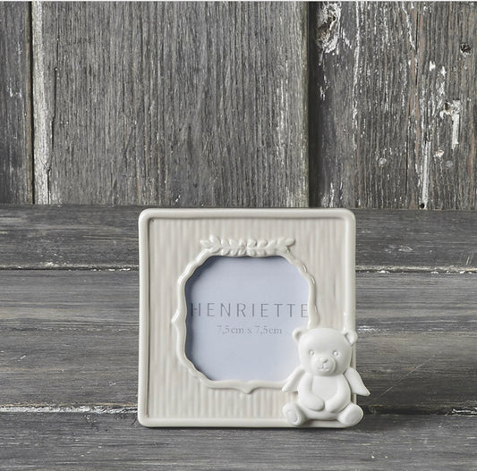 CORNICE QUADRATA ENFANT | in ceramica | 7,5cm - rosa / cornici / 7,5x7,5cm | Adele Chérie - articoli da regalo e bomboniere