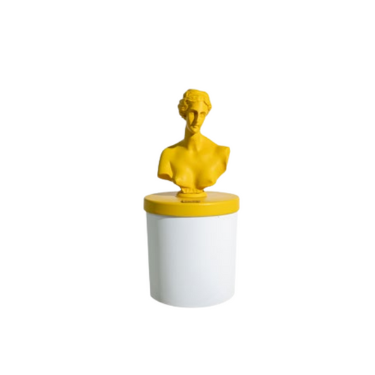 CANDELA VENUS GIALLO | in resina in vasetto | Ø8x18cm - | Adele Chérie - articoli da regalo e bomboniere