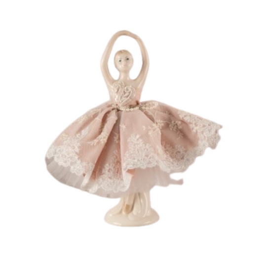 BALLERINA AVORIO L'INFINITO | in porcellana e tessuto | 18cm - | Adele Chérie - articoli da regalo e bomboniere