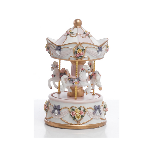 CARILLON CAROUSEL JOEL ROSA ENCANTADA | in resina | varie misur - 15cm | Adele Chérie - articoli da regalo e bomboniere