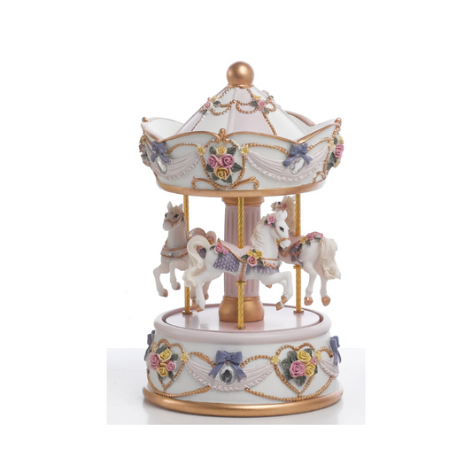 CARILLON CAROUSEL JOEL ROSA ENCANTADA | in resina | varie misur - 19cm | Adele Chérie - articoli da regalo e bomboniere