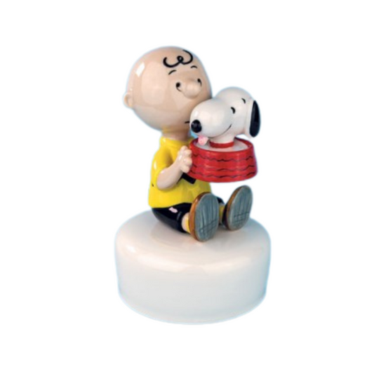 CARILLON CHARLIE E SNOOPY L'INFINITO | in porcellana lucida | Ø10x17cm - | Adele Chérie - articoli da regalo e bomboniere