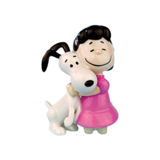 STATUINA LUCY E SNOOPY L'INFINITO | in porcellana lucida | 9x7,5x11,5cm - | Adele Chérie - articoli da regalo e bomboniere