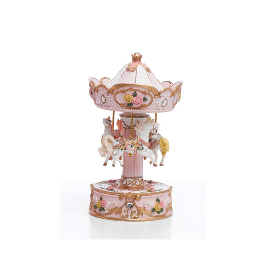 CARILLON CAROUSEL GIOIELLO ROSA ENCANTADA | in resina | varie misure - 20cm | Adele Chérie - articoli da regalo e bomboniere