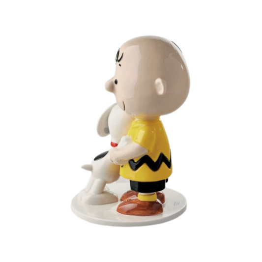 STATUINA CHARLIE BROWN E SNOOPY BIG L'INFINITO | in porcellana lucida | 19x18x27cm - | Adele Chérie - articoli da regalo e bomboniere