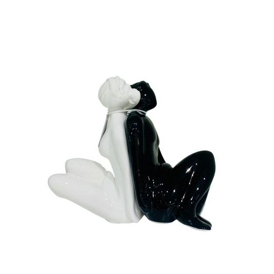 COPPIA SCHIENA LA CAPODIMONTE CHIC | in ceramica di Capodimonte | 15x15cm - | Adele Chérie - articoli da regalo e bomboniere
