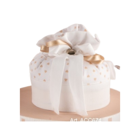 SACCHETTO CUORE L'INFINITO | in tessuto | Ø10x11cm - | Adele Chérie - articoli da regalo e bomboniere