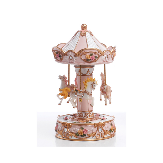 CARILLON CAROUSEL GIOIELLO ROSA ENCANTADA | in resina | varie misure - 23cm | Adele Chérie - articoli da regalo e bomboniere