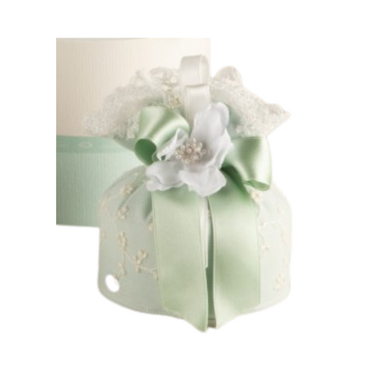 SACCHETTO VERDE L'INFINITO | in pizzo e tulle | Ø10x10,5cm - | Adele Chérie - articoli da regalo e bomboniere