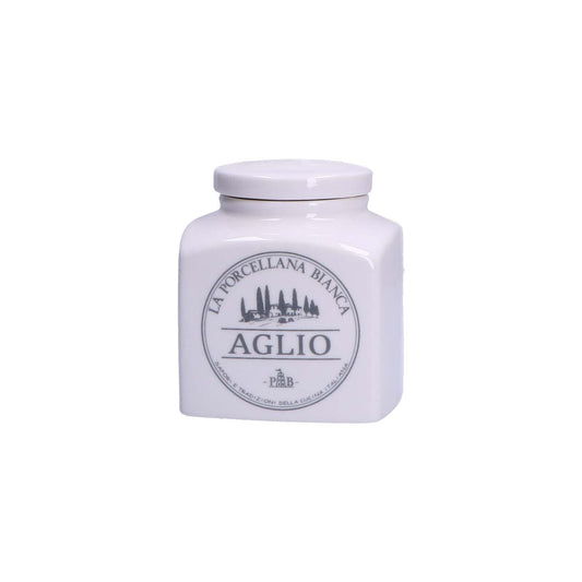 BARATTOLO AGLIO | in porcellana bianca | 500cc - | Adele Chérie - articoli da regalo e bomboniere