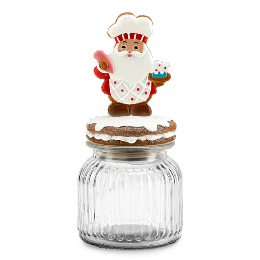 BARATTOLO BABBO NATALE GINGERBREAD FADE MAISON | in vetro e resina | 23cm - | Adele Chérie - articoli da regalo e bomboniere