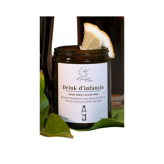 CANDELA DRINK D'INFANZIA MOONLIGHT CANDLES | in vaso di vetro | 130gr